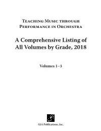 TMTP Orchestra Comprehensive Listing 2018