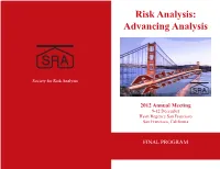 2012 SRA Final Program.Pdf