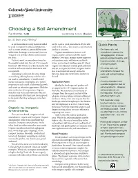 Choosing a Soil Amendment Fact Sheet No
