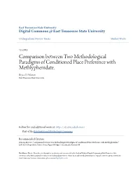 Comparison Between Two Methodological Paradigms of Conditioned Place Preference with Methlyphenidate