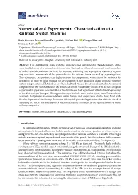 Numerical and Experimental Characterization of a Railroad Switch Machine