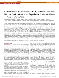 SERPINB3/B4 Contributes to Early Inflammation and Barrier