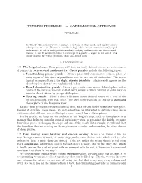 Touring Problems – a Mathematical Approach