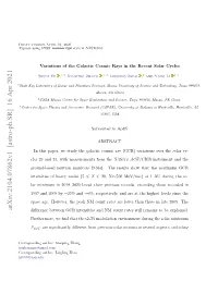 Variations of the Galactic Cosmic Rays in the Recent Solar Cycles