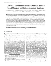 Verification-Aware Opencl Based Read Mapper for Heterogeneous