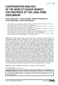 Cointegration Analysis of the World's Sugar Market