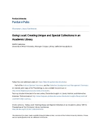 Creating Unique and Special Collections in an Academic Library