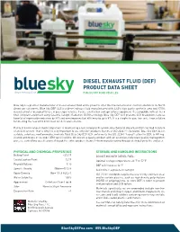 (Def) Product Data Sheet for On/Off Road Vehicles