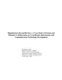 Digitalisation Beyond Borders: a Case Study of Estonia and Finland's