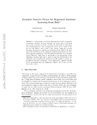 Dynamic Reserve Prices for Repeated Auctions: Learning from Bids?