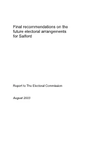 Final Recommendations on the Future Electoral Arrangements for Salford