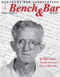 In This Issue: the 50Th Anniversary of Gideon V