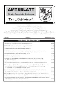 Inhaltsverzeichnis Des Amtlichen Teils
