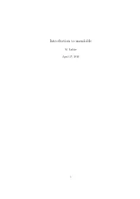 Introduction to Manifolds