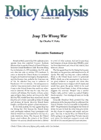Iraq: the Wrong War by Charles V