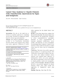 Latent Class Analysis to Classify Patients with Transthyretin Amyloidosis by Signs and Symptoms