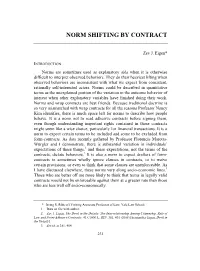 Norm Shifting by Contract