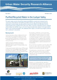 Purified Recycled Water in the Lockyer Valley