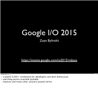 Recap of 2015 Google I/O Conference