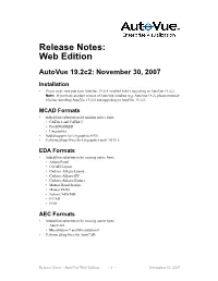 Release Notes: Web Edition