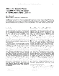 The 2011 Provincial Election in Newfoundland and Labrador