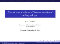 The Arithmetic Volume of Shimura Varieties of Orthogonal Type