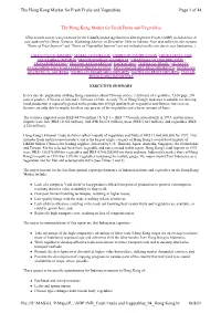 The Hong Kong Market for Fresh Fruits and Vegetables Page 1 of 44