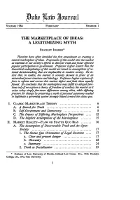 The Marketplace of Ideas: a Legitimizing Myth
