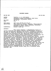 Automobile Engine Development, Task Force Assessment, Preliminary Report