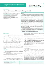 Basic Concepts of Project Management