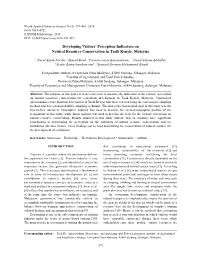 Developing Visitors' Perception Indicators on Natural Resource