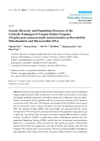 Genetic Diversity and Population Structure of the Critically