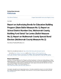Report on Authorizing Bonds for Education Building