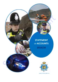 The Chief Constable for Cumbria Constabulary Statement Of
