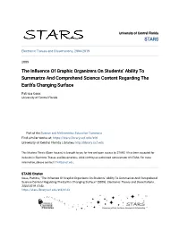 The Influence of Graphic Organizers on Students' Ability to Summarize and Comprehend Science Content Regarding the Earth's Changing Surface