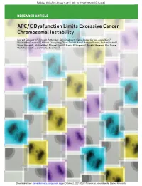 APC/C Dysfunction Limits Excessive Cancer Chromosomal Instability