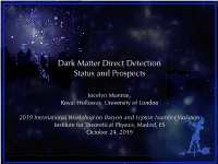 Dark Matter Direct Detection Status and Prospects