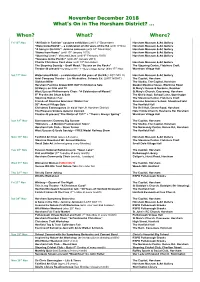December 2018 What’S on in the Horsham District?
