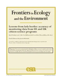 Frontiers in Ecology and the Environment