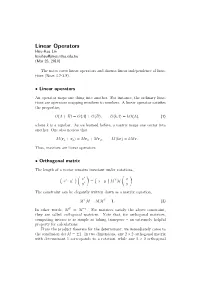 Linear Operators Hsiu-Hau Lin Hsiuhau@Phys.Nthu.Edu.Tw (Mar 25, 2010)