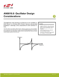 Oscillator Design Considerations