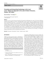 Promoting and Interpreting Geoheritage at the Local Level—Bottom-Up Approach in the Land of Extinct Volcanoes, Sudetes, SW Poland