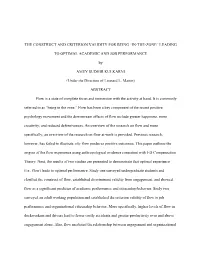 The Construct and Criterion Validity for Being “In-The-Zone” Leading