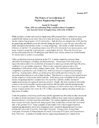The Future of Accreditation of Nuclear Engineering Programs