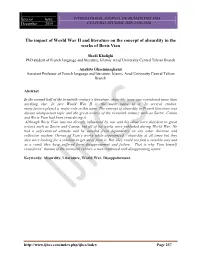 The Impact of World War II and Literature on the Concept of Absurdity in the Works of Boris Vian
