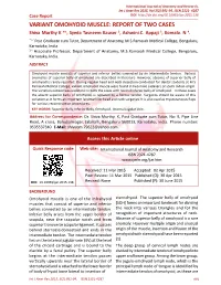 VARIANT OMOHYOID MUSCLE: REPORT of TWO CASES Shiva Murthy K *1, Syeda Tasneem Kauser 2, Ashwini.C