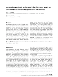Assessing Regional Scale Weed Distributions, with an Australian Example Using Nassella Trichotoma