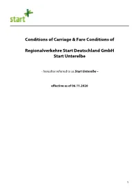 Conditions of Carriage & Fare Conditions Of