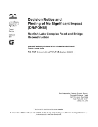 Decision Notice and Finding of No Significant Impact for the Redfish Lake Complex Road and Bridge Reconstruction Project Are Presented Here