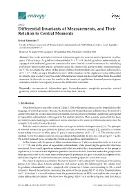 Differential Invariants of Measurements, and Their Relation to Central Moments